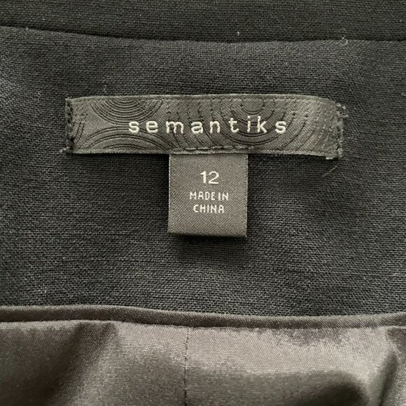 Semantiks Womens Black Three Button Blazer Suit Office Work Jacket | Size 12 - Picture 7 of 10
